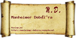 Manheimer Debóra névjegykártya